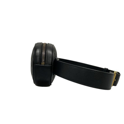 Gucci Waist Pouch GG Marmont Quilted Leather Belt Bag 476434 Black Leather