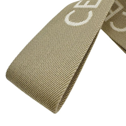 Celine Logo Strap Branded Cell Phone Cell Phone Shoulder Neck Beige Women