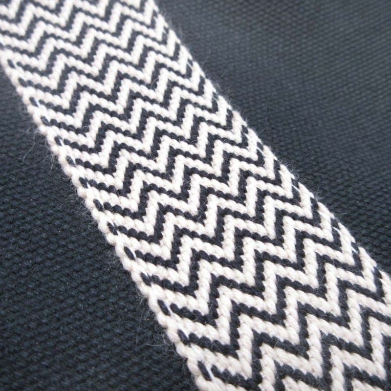 Good Hermes Cannes PM Handbag Tote Canvas Herringbone with Pouch Black Ivory