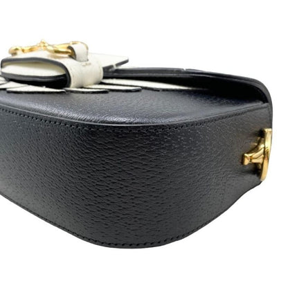 Gucci X Adidas Collaboration Shoulder Bag Horsebit 722009 Logo Chain Black