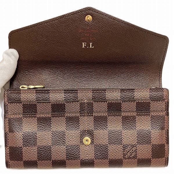 Louis Vuitton Damier Portefeuille Sarah N63209 Long Wallet Bifold Wallet Unisex