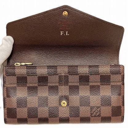 Louis Vuitton Damier Portefeuille Sarah N63209 Long Wallet Bifold Wallet Unisex