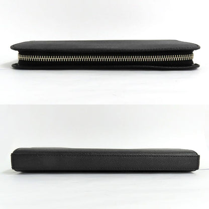 Saint Laurent Full Zip Wallet 534290 Grain Leather Black Silver-hardwar