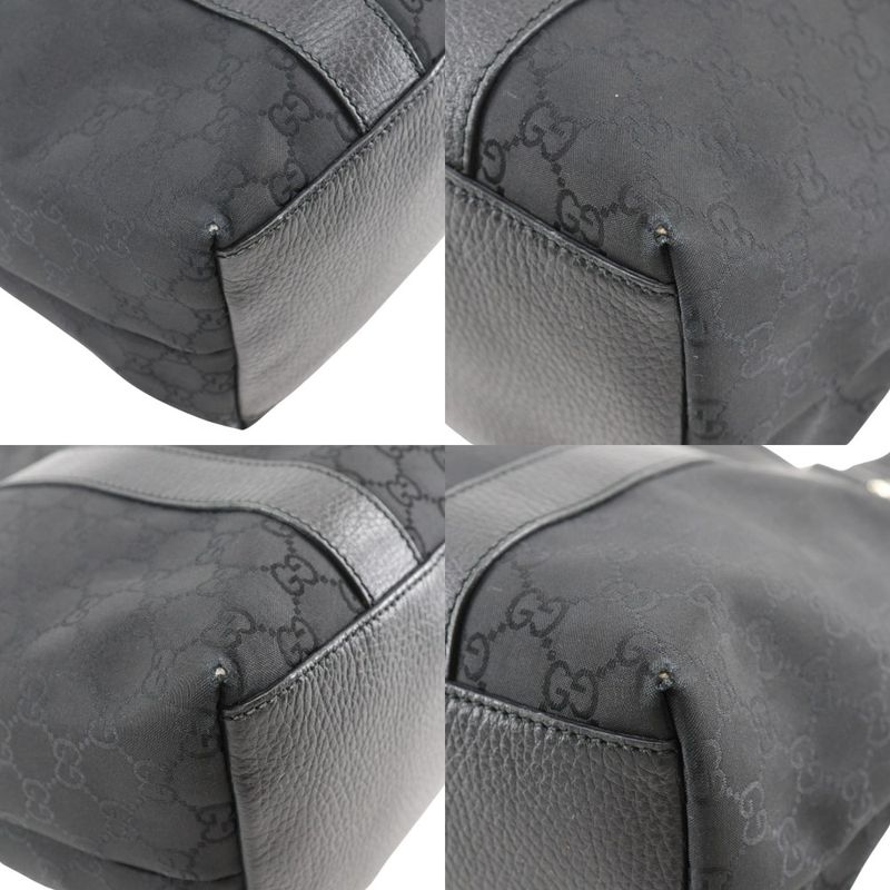 Gucci GG Outlet 341536 Nylon Canvas Black Unisex Tote Bag