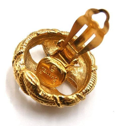 Chanel Ribbon Shape GP Gold Earrings And Earrings