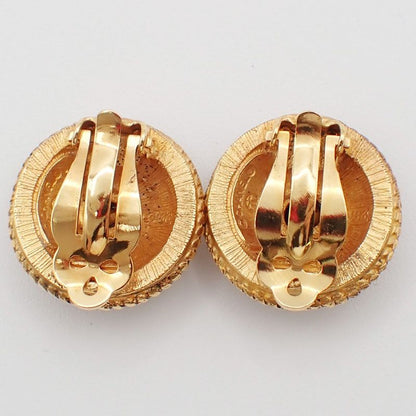 Chanel Ear Ring Stone Gold 63ka993