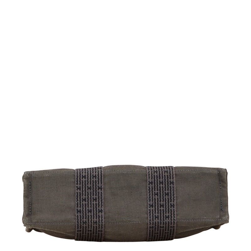 Hermes Her Line Tote PM Handbag Tote Bag Gray Black Canvas Women Hermes