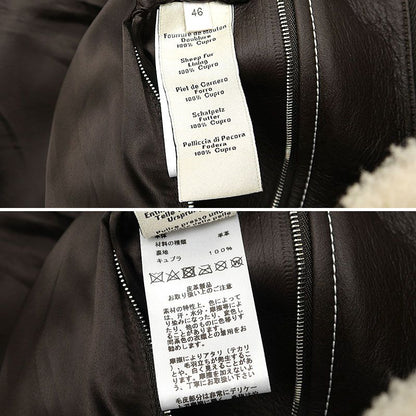 Hermes Mouton Jacket Size 46 Whiteish And Brown