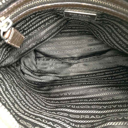 Prada Shoulder Bag Khaki Nylon/leather Triangle Logo Triangle Logo Ladies Men
