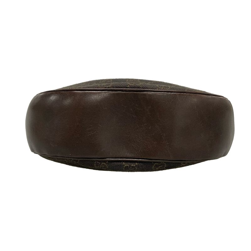 Gucci Shoulder Bag GG Pattern 101682 Dark Brown Leather