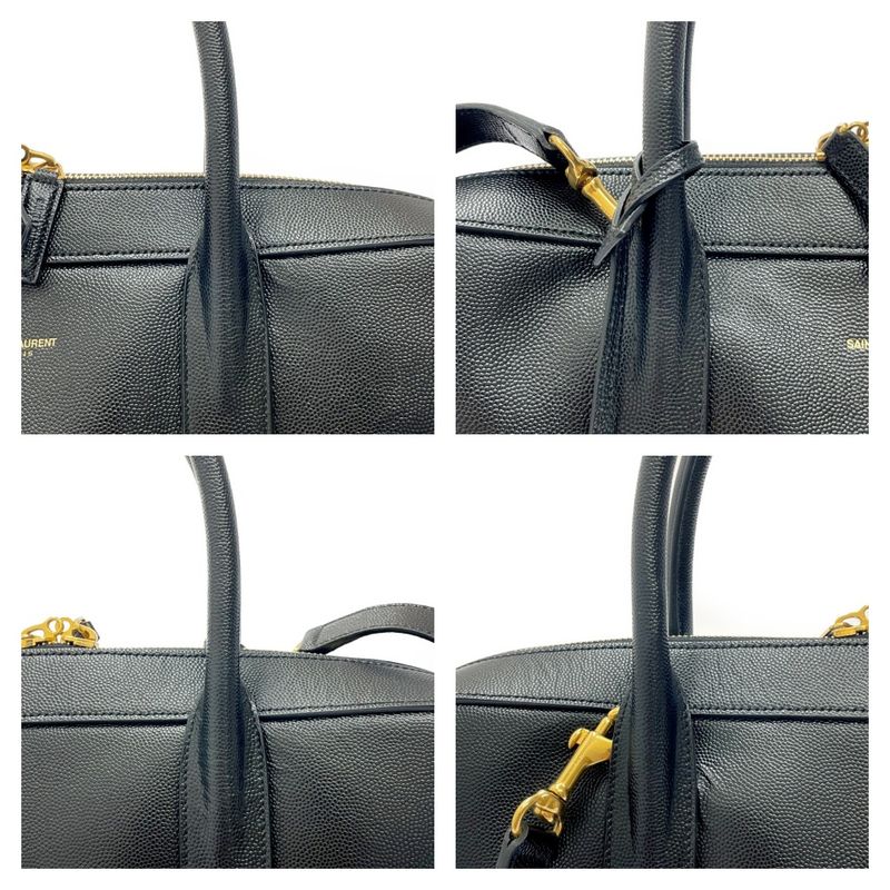 Saint Laurent Paris 342605 Leather Classic Museum 2-Way Business Bag Black