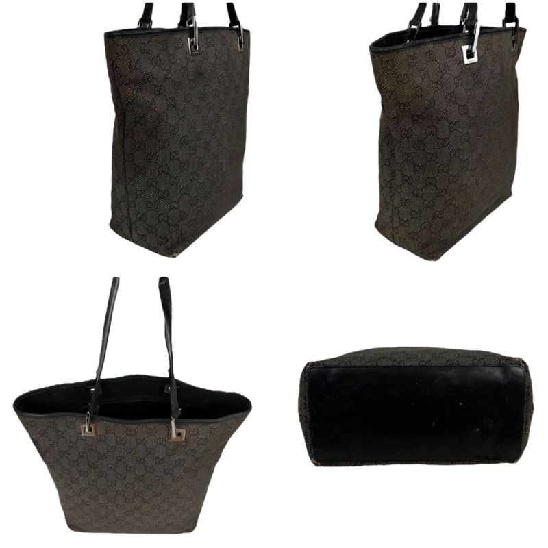 Gucci Mini Tote Bag GG Canvas Black Shoulder