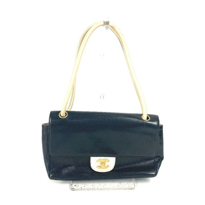 Chanel Shoulder Bag CC Coco Mark Leather Black