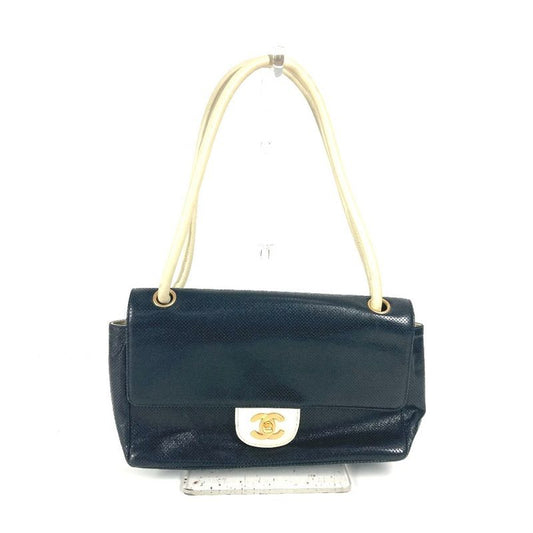 Chanel Shoulder Bag CC Coco Mark Leather Black