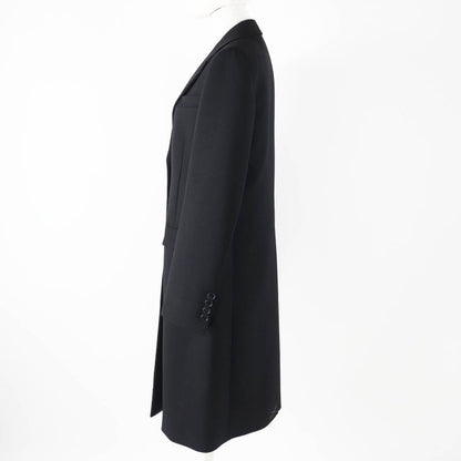 Prada 2021 P6490 Wool Long Length Chester Coat Black 38 Garmented Made In