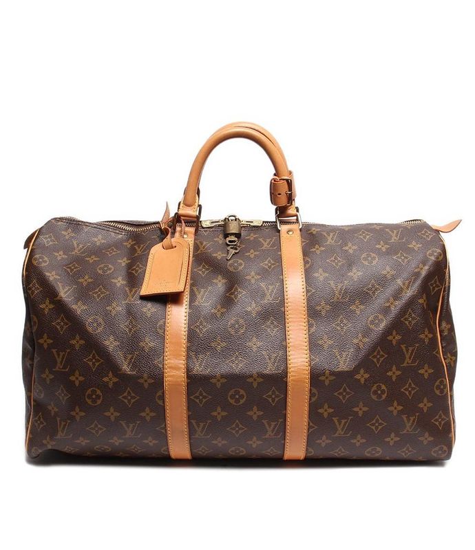 Louis Vuitton Boston Bag Double Zipper Closure Gold Hardware Keepall 50 M41426
