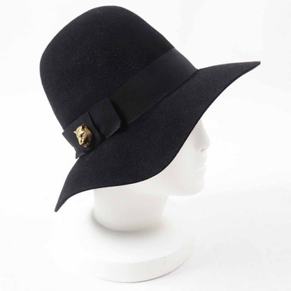 Gucci 444015 Taiga Rabbit Felt Hat Black S Women's