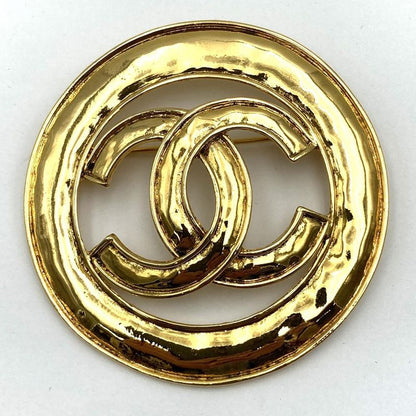 Chanel Brooch Coco Mark Gold Ladies Vintage Round Fashion Small Accessories