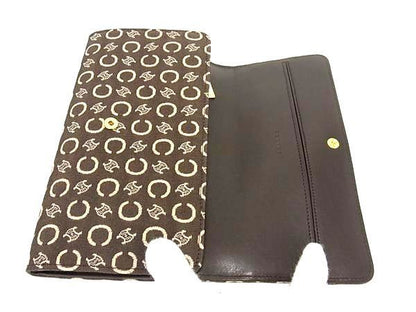 Celine C Macadam Canvas And Leather Bifold Long Wallet Women's