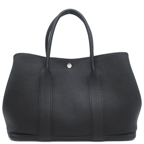 Hermes Tote Bag Garden Party PM Negonda Black Silver Hardware Black Hardware