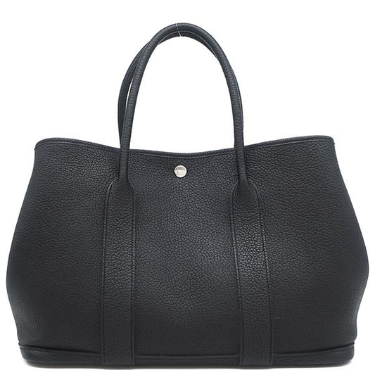 Hermes Tote Bag Garden Party PM Negonda Black Silver Hardware Black Hardware