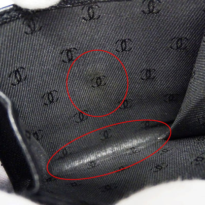 Chanel Wallet Women's Brand Bifold Wallet Coco Button Leather Black None Place