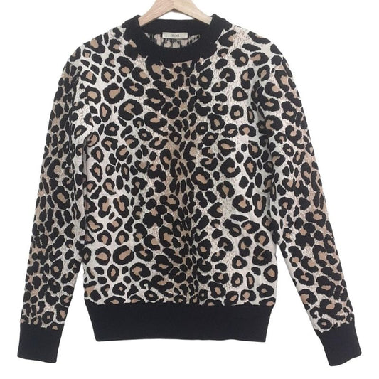 Celine Long Sleeve Sweater Size S Women's - Ivory Beige And Black Crew Neck /