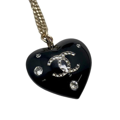 Chanel Key Holder Heart Charm Coco Mark Stone Black 2022aw Chanel