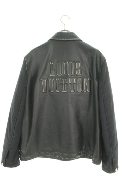 Louis Vuitton 25SS Hsl08eqkb Vintage Effect Coach Leather Jacket Men 50