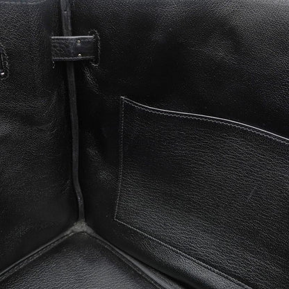 Hermes Handbag Birkin 35 Togo Black Matte Silver Hardware Black D Engraved