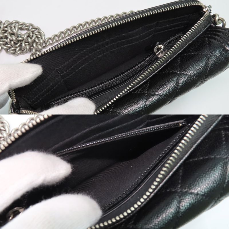 Chanel Boy Chanel Phone Case Ap3013 Shoulder Bag Black Caviar Skin