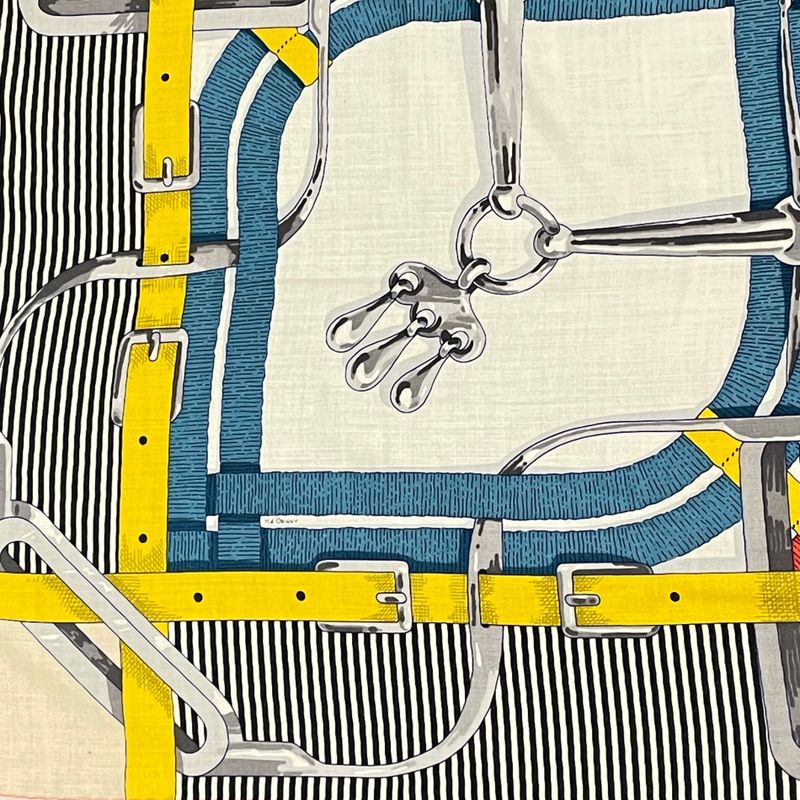 Hermes Carre 140 Large Size Stole Shawl Scarf MORS A Jouets Horse Bit Cashmere