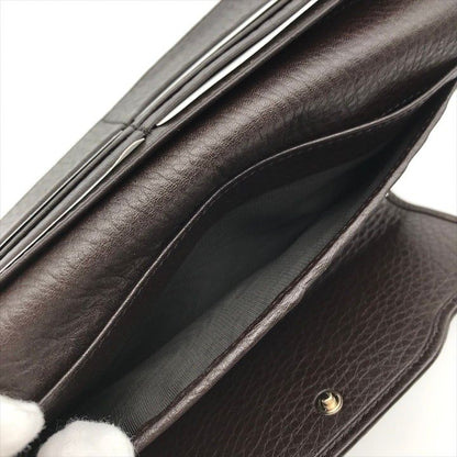Gucci Geki Interlocking Sherry Line Leather Trifold Wallet Brown