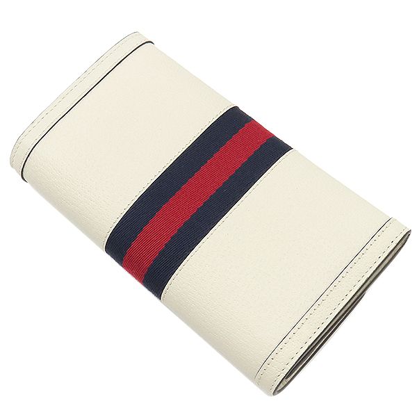 Gucci Long Wallet GG Continental Wallet Leather White Gold Hardware White