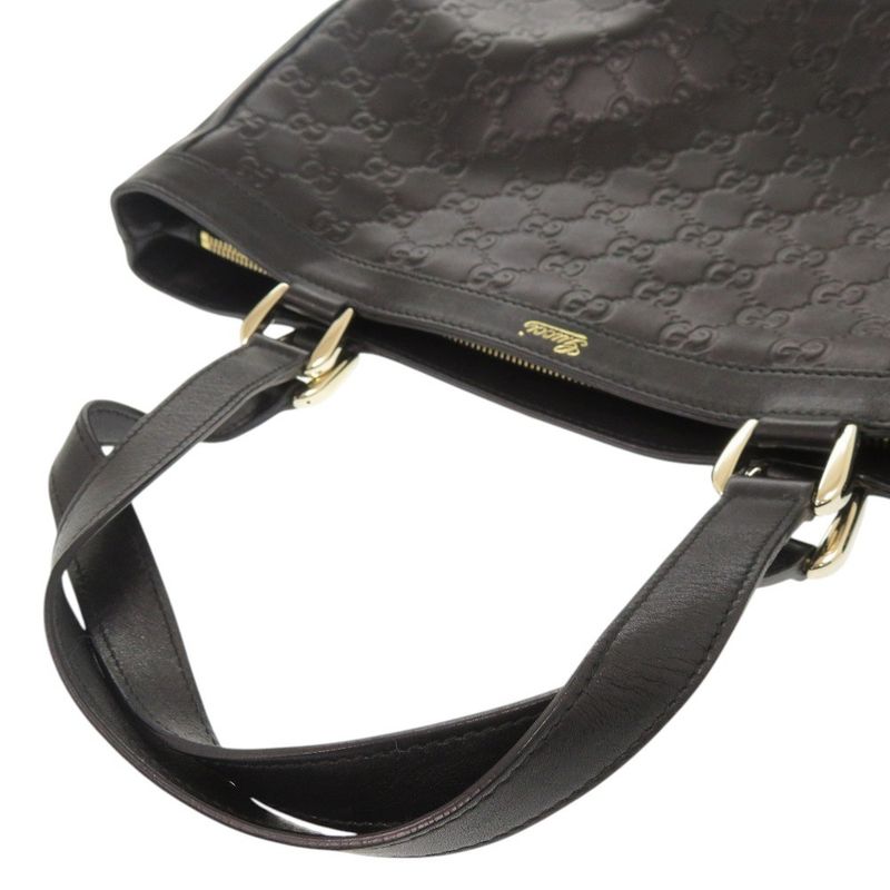 Guccissima Abby 170004 Leather Black Handbag Tote Bag Black 1077 Gucci