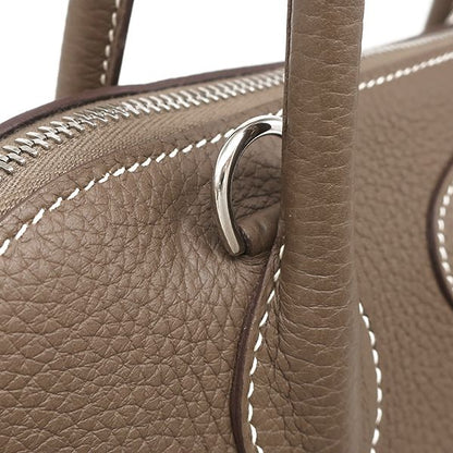 Hermes 2-Way Bag Bolide 31 Taurillon Clemence Etoupe Silver Hardware Glazed