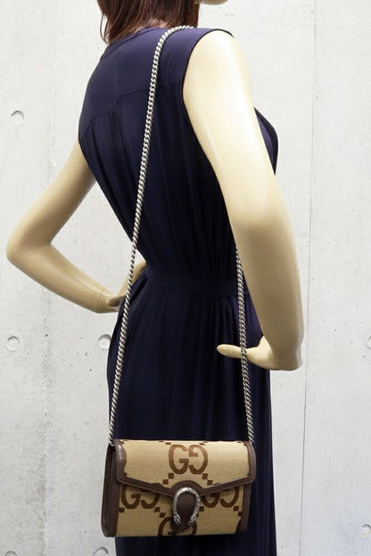 Gucci Chain Shoulder Bag Chain Wallet Bag With Coin Purse GG Jumbo Dionysus