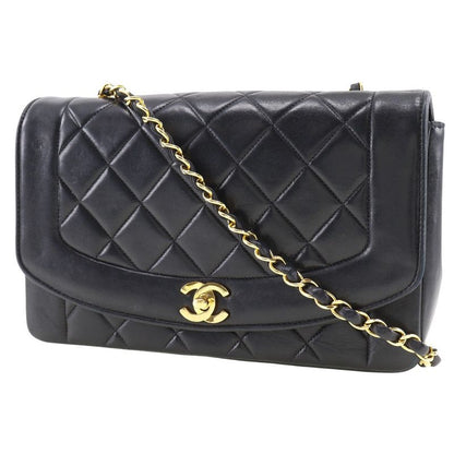 Chanel Diana Chain Shoulder Matelasse Lambskin Black Ladies Shoulder Bag