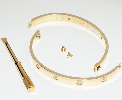 Cartier Bracelet Bangle 18K Yellow Gold 4p(042ct) Diamonds Love Bracelet Half
