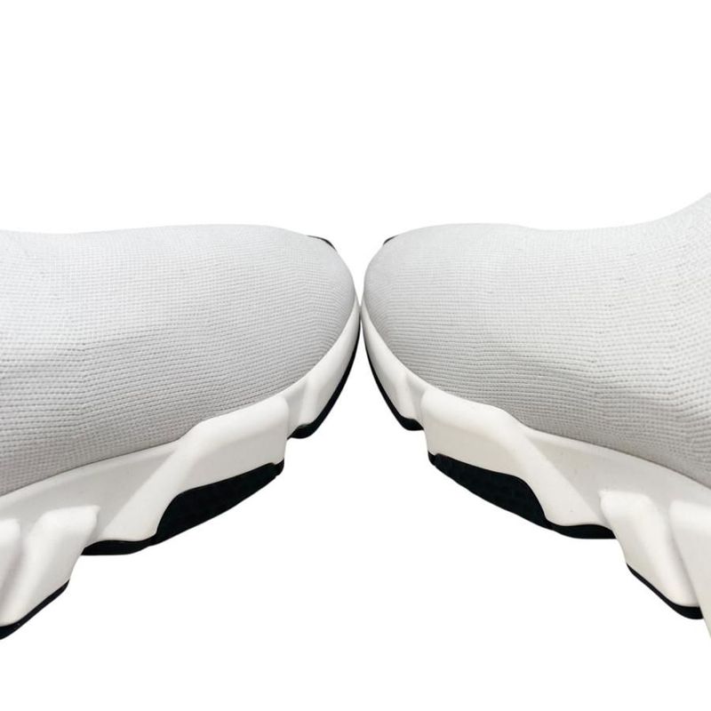 Balenciaga Sneakers Speed Trainers 549823 41 Size Knit Logo White Balenciaga