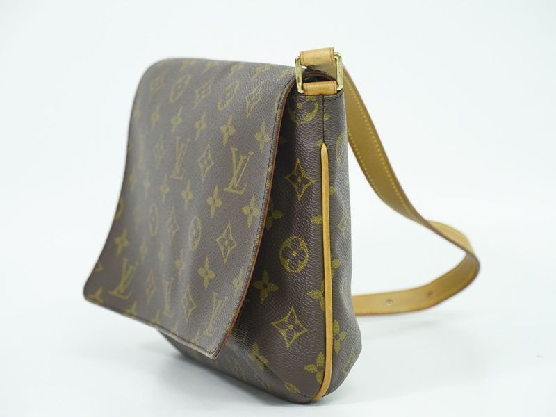 Authentic Louis Vuitton LV Musette Tango Short Monogram Shoulder Bag Brown
