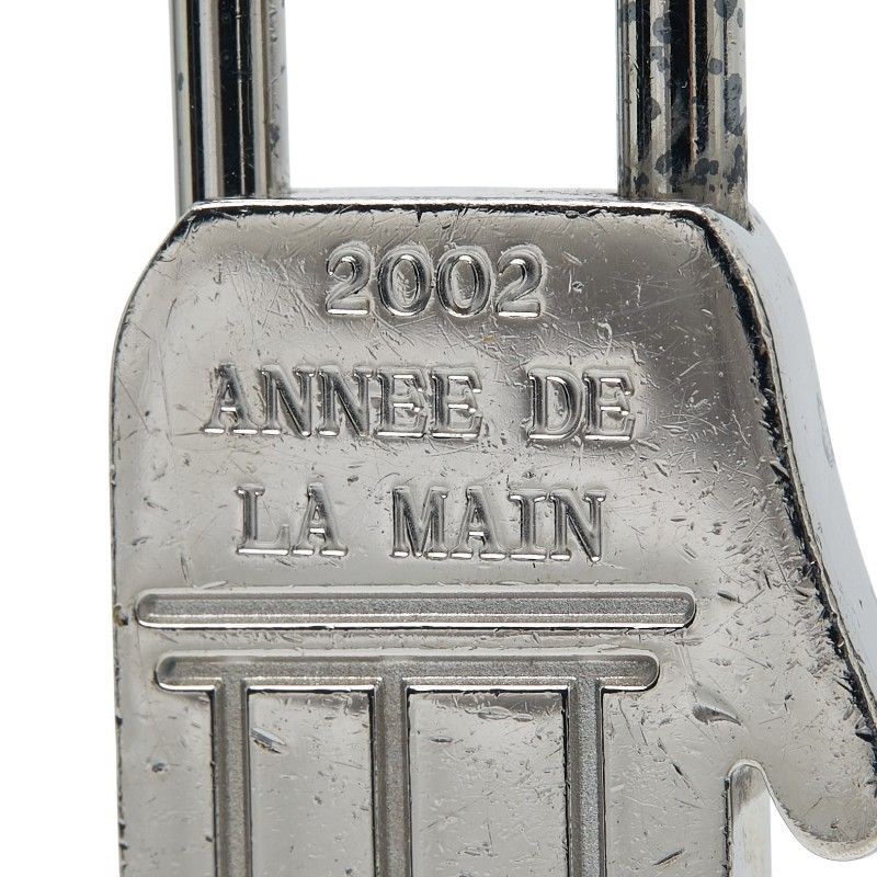 Hermes Annee DE LA MAIN 2002 Hand Motif Cadenas Charm Silver Metal Ladies Hermes