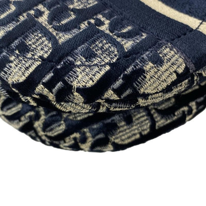 Dior/christian Dior Handbag Saddle Bag Navy Ivory And Gray