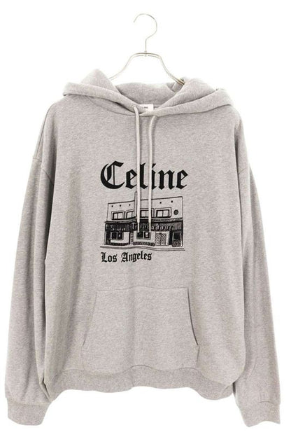 Celine Ry037510z.09mb Troubadour Felt Logo Pullover Hoodie Men's L