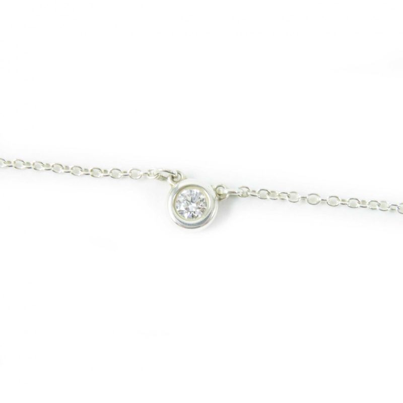 Tiffany & Co By-the-yard 0.05ct 1P Diamond Necklace Ag925 Silver Weight 1.5g