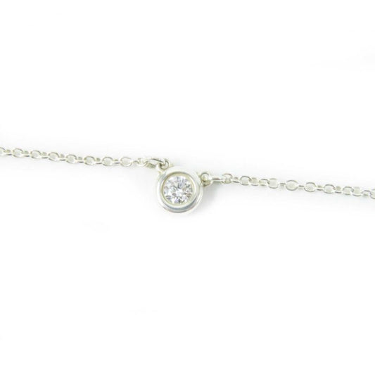 Tiffany & Co By-the-yard 0.05ct 1P Diamond Necklace Ag925 Silver Weight 1.5g