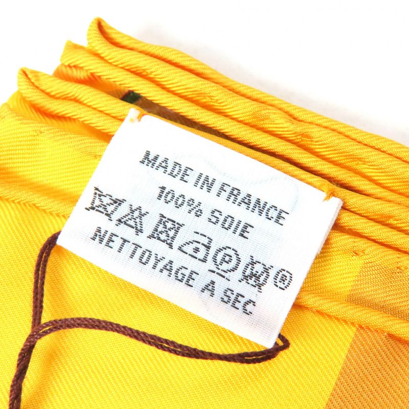 Hermes Rectangle Aloha Silk Jeanne Vif/green/orange Shawl Scarf With Box Made