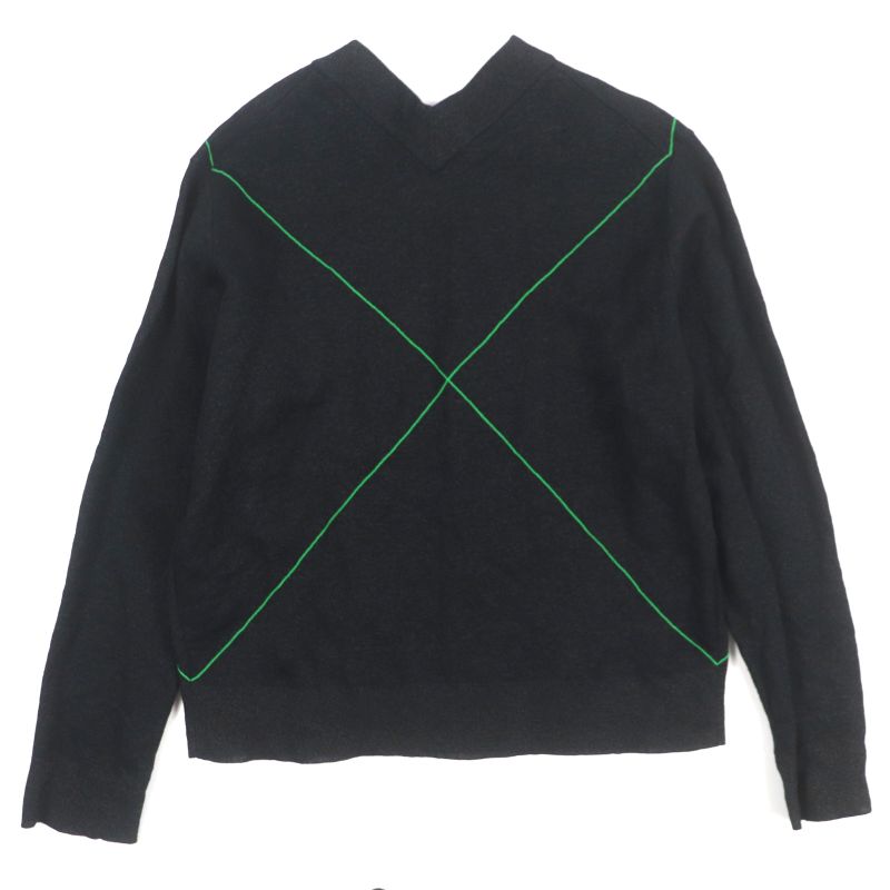  Bottega Veneta 2021 702070 Cross Stitch V-neck Knit Sweater