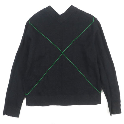  Bottega Veneta 2021 702070 Cross Stitch V-neck Knit Sweater