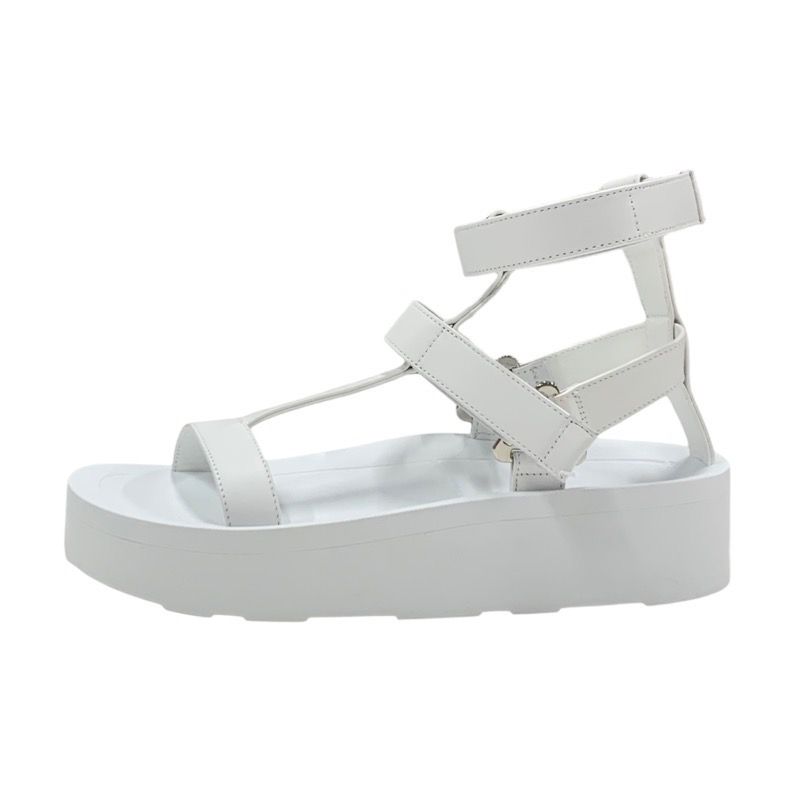 Hermes Enid Sandals Shoes Leather White Unused